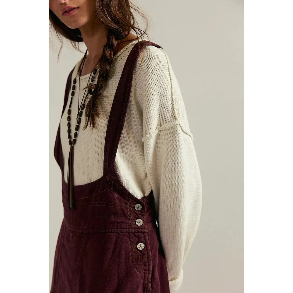 Free People We The Free Felix Tapered Overalls Jumpsuit Dress Pinafore M 288769